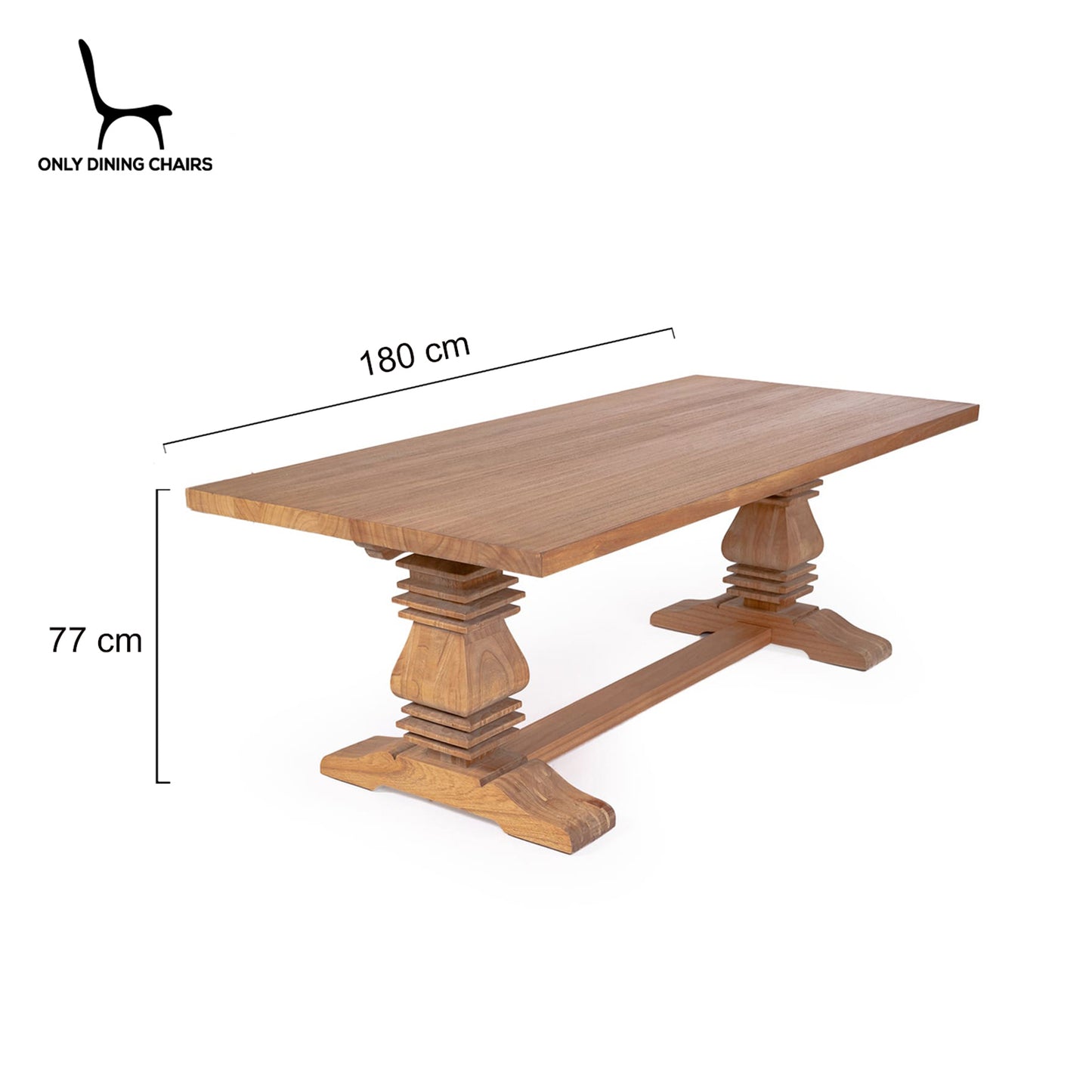 Hepburn | 1.8m  Country Coastal Natural Rectangular Wooden Dining Table