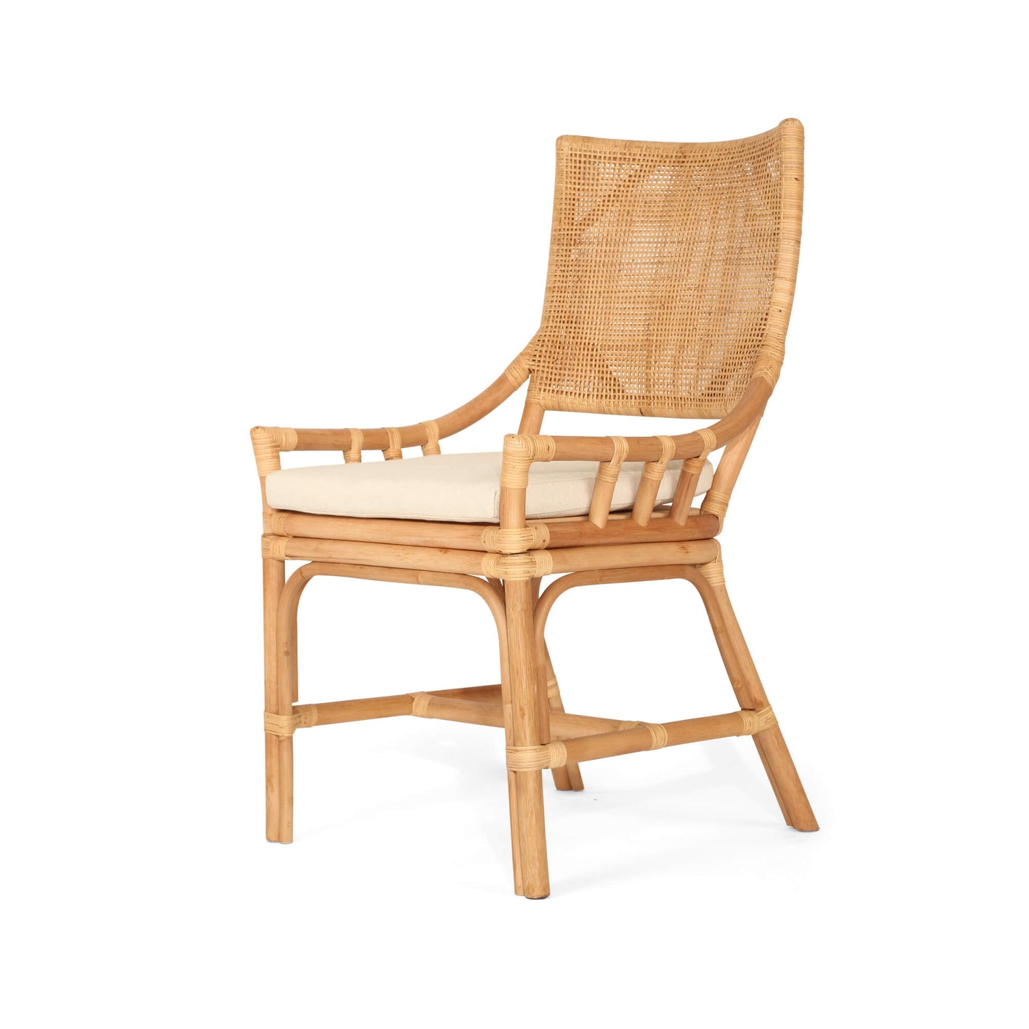 Modern Coastal Natural Rattan Dining Chair | Natural