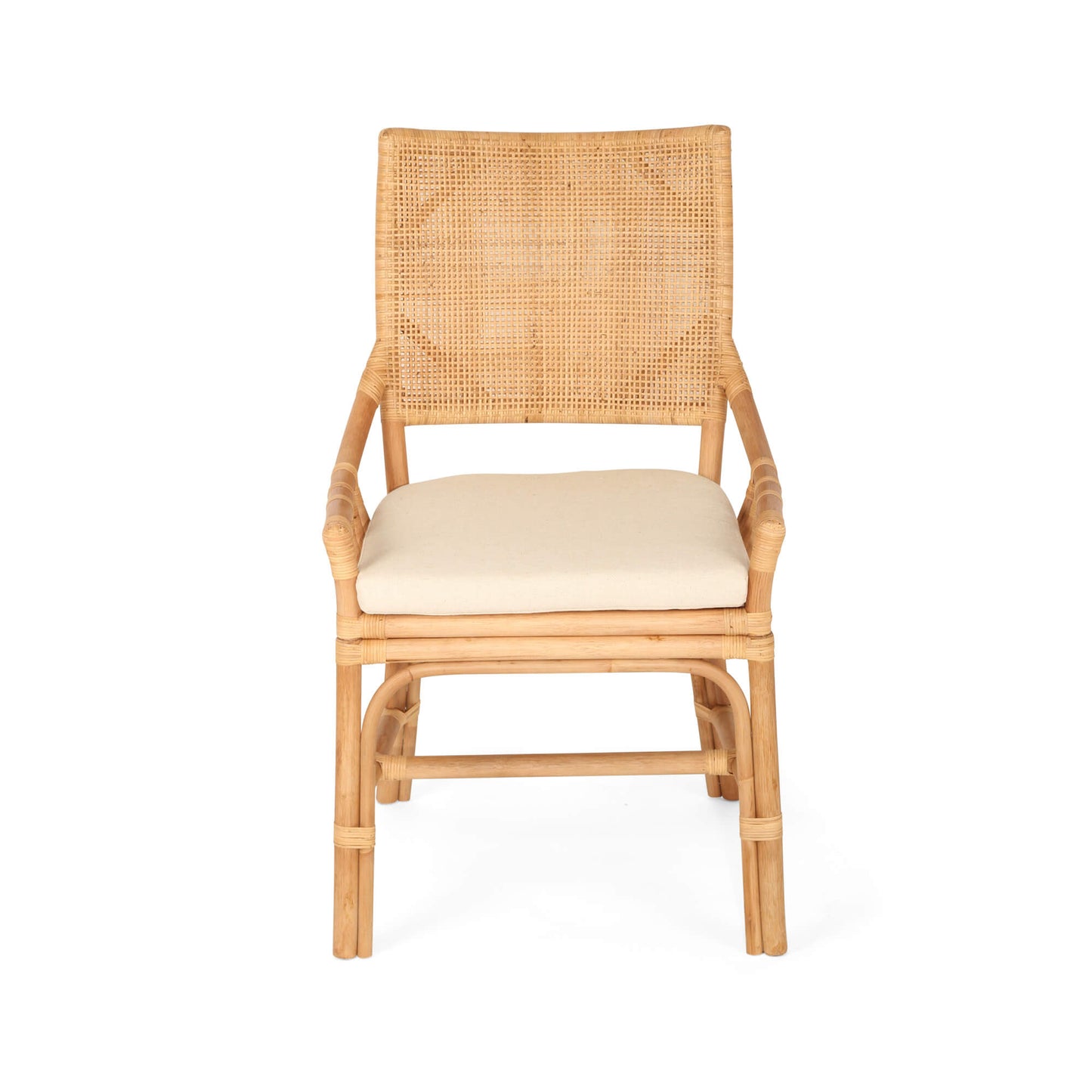 Modern Coastal Natural Rattan Dining Chair | Natural