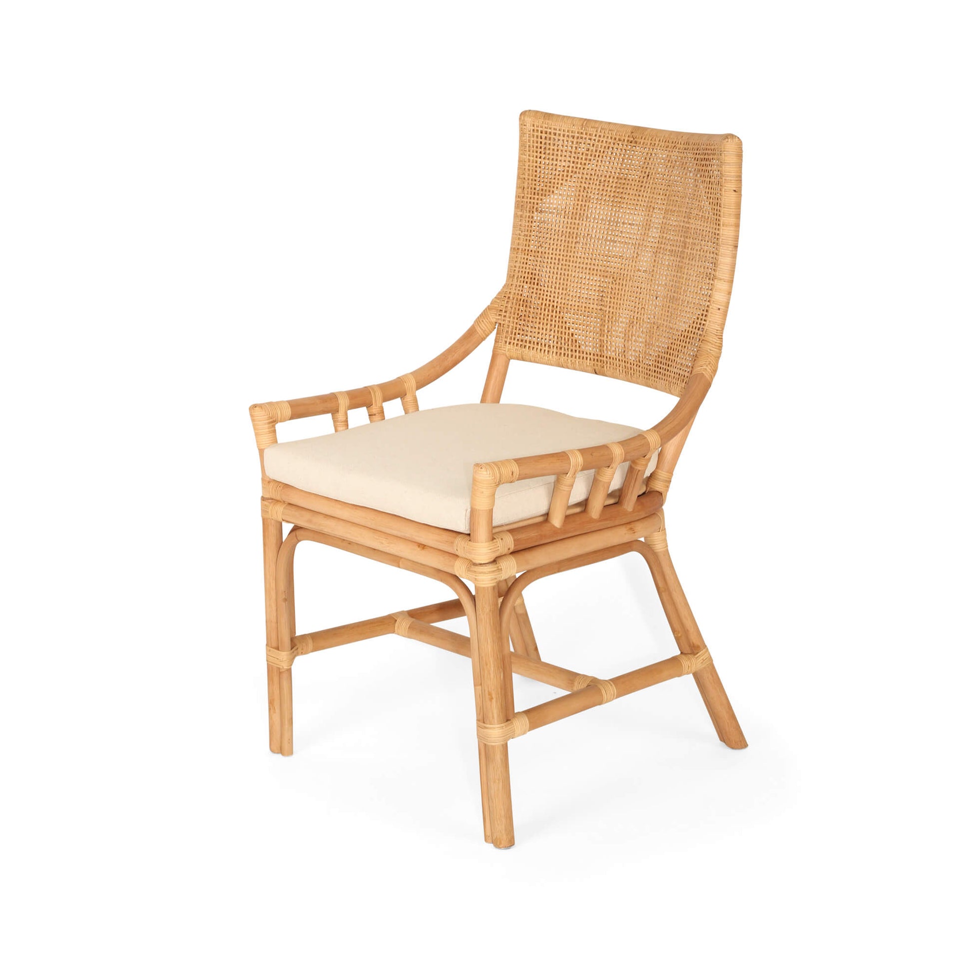 Modern Coastal Natural Rattan Dining Chair | Natural