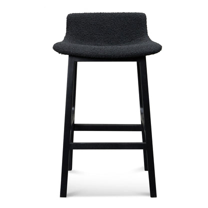 Hillcrest | Modern Fabric Wooden Bar Stool | Black