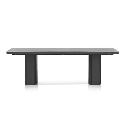 Hillside | 2.4m 8 Seater Natural Black Elm Rectangular Wooden Dining Table | Black