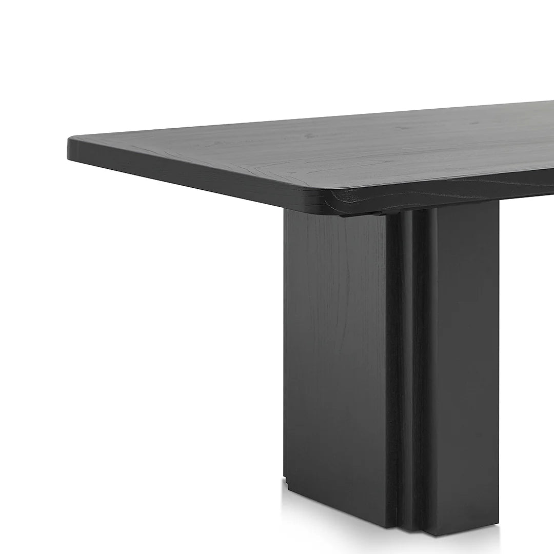 Hillside | 2.4m 8 Seater Natural Black Elm Rectangular Wooden Dining Table | Black