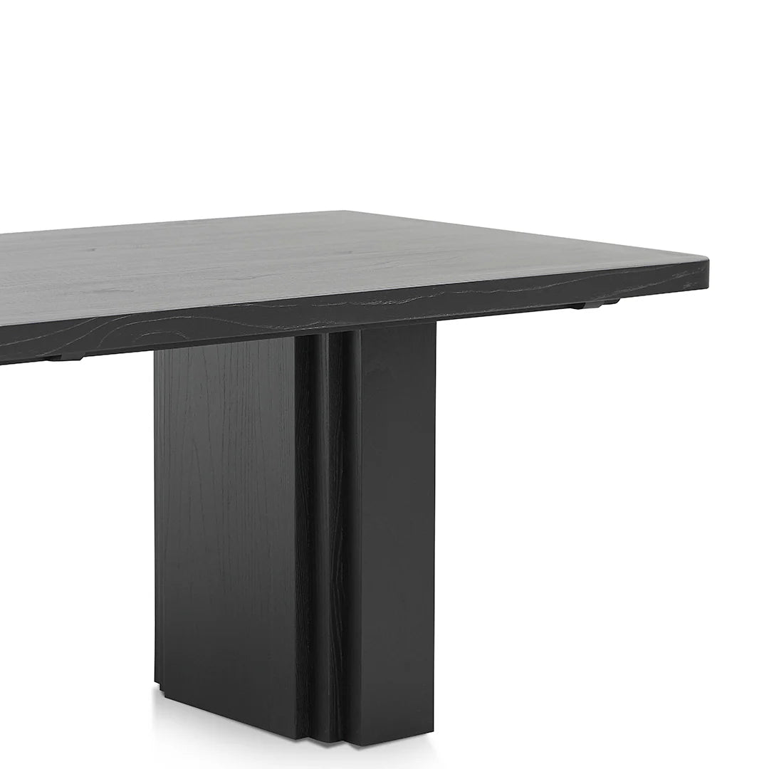 Hillside | 2.4m 8 Seater Natural Black Elm Rectangular Wooden Dining Table | Black