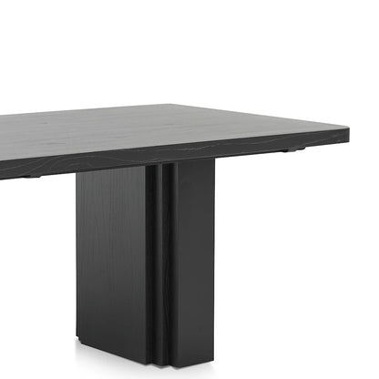 Hillside | 2.4m 8 Seater Natural Black Elm Rectangular Wooden Dining Table | Black