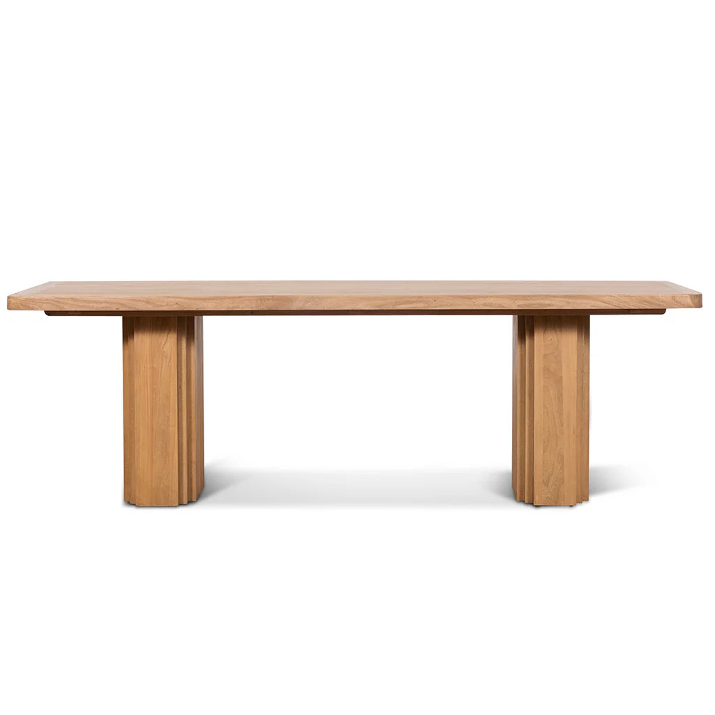 Hillside | 2.4m 8 Seater Natural Black Elm Rectangular Wooden Dining Table | Natural