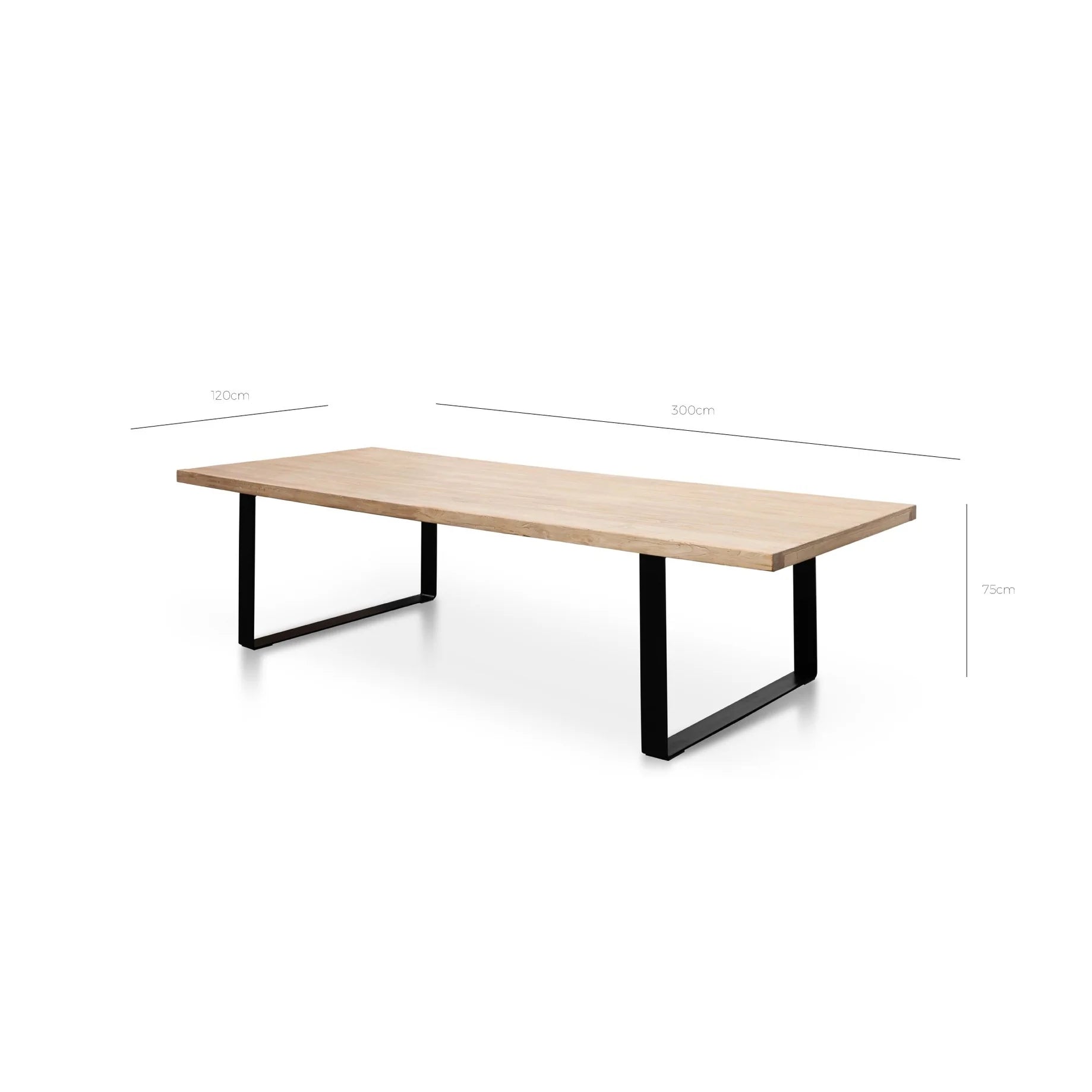 Huntley | Reclaimed Natural Elm Rectangular 3m Wooden Dining Table