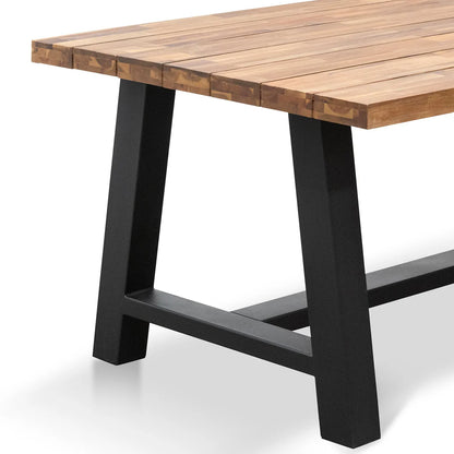 Irving | 2.5m Rectangular Natural Wooden Outdoor Dining Table