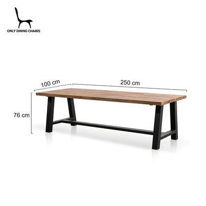 Irving | 2.5m Rectangular Natural Wooden Outdoor Dining Table