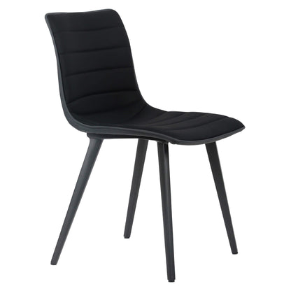 Jurien Modern Metal Black PU Leather Dining Chairs | Black