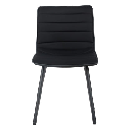 Jurien Modern Metal Black PU Leather Dining Chairs | Black