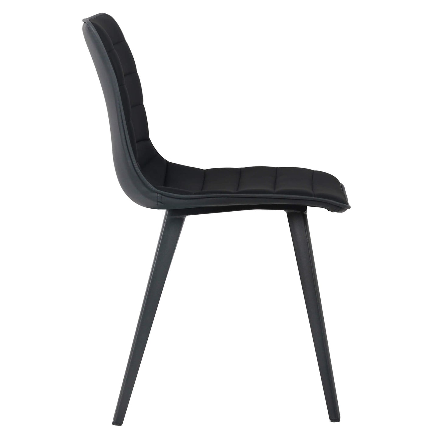 Jurien Modern Metal Black PU Leather Dining Chairs | Black