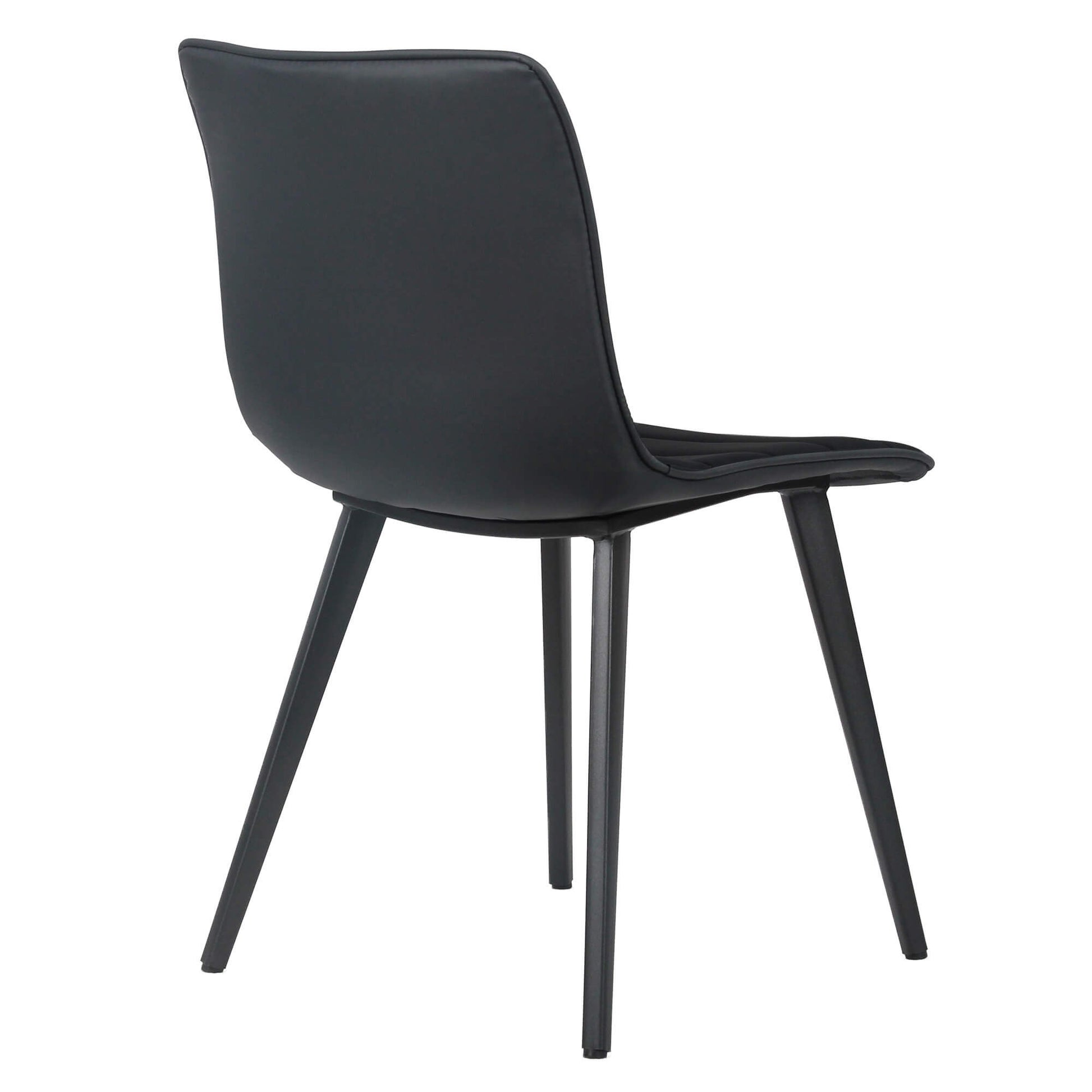 Jurien Modern Metal Black PU Leather Dining Chairs | Black