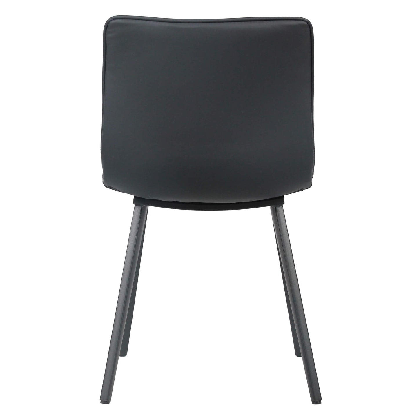 Jurien Modern Metal Black PU Leather Dining Chairs | Black