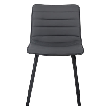 Jurien Modern Metal Charcoal PU Leather Dining Chairs | Charcoal