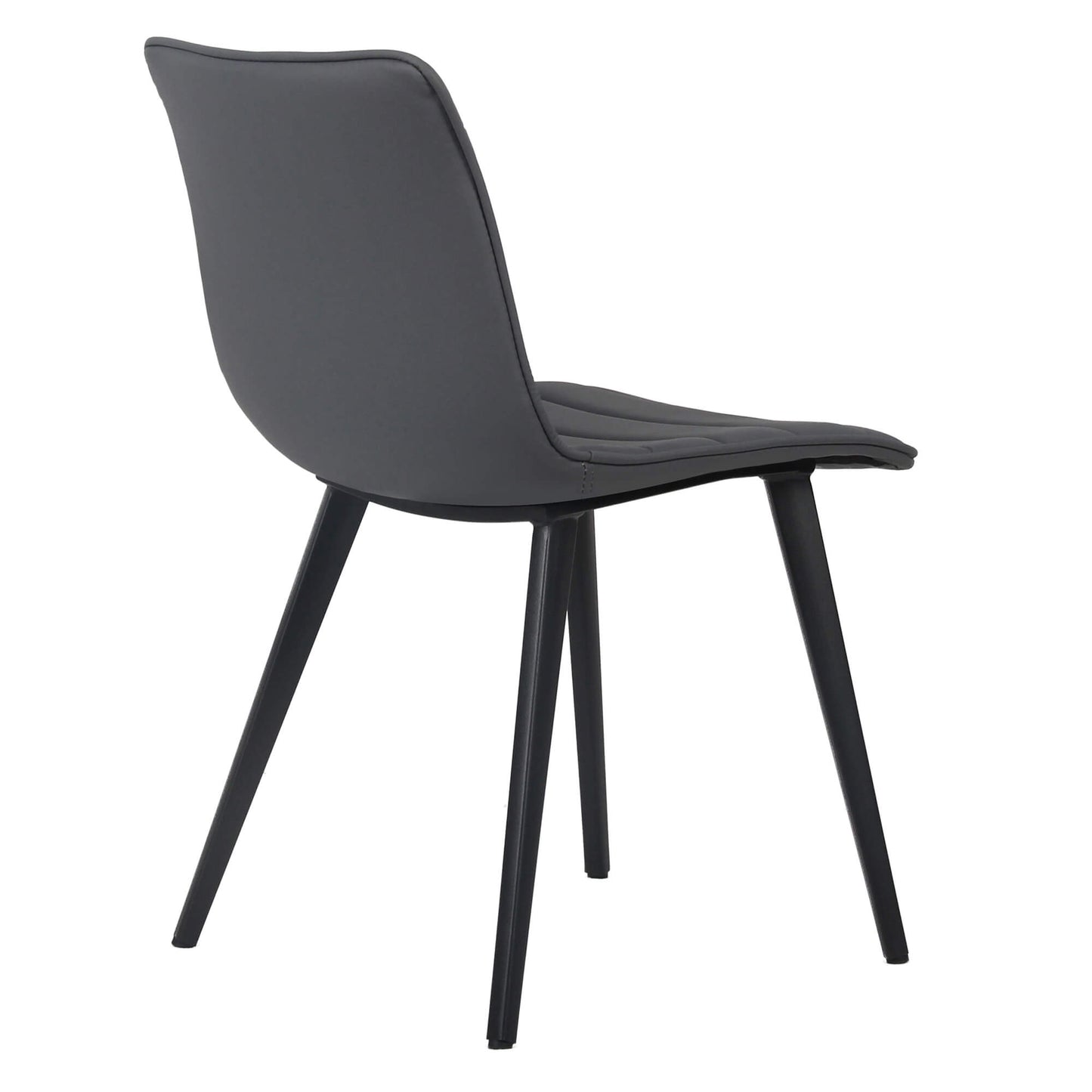 Jurien Modern Metal Charcoal PU Leather Dining Chairs | Charcoal