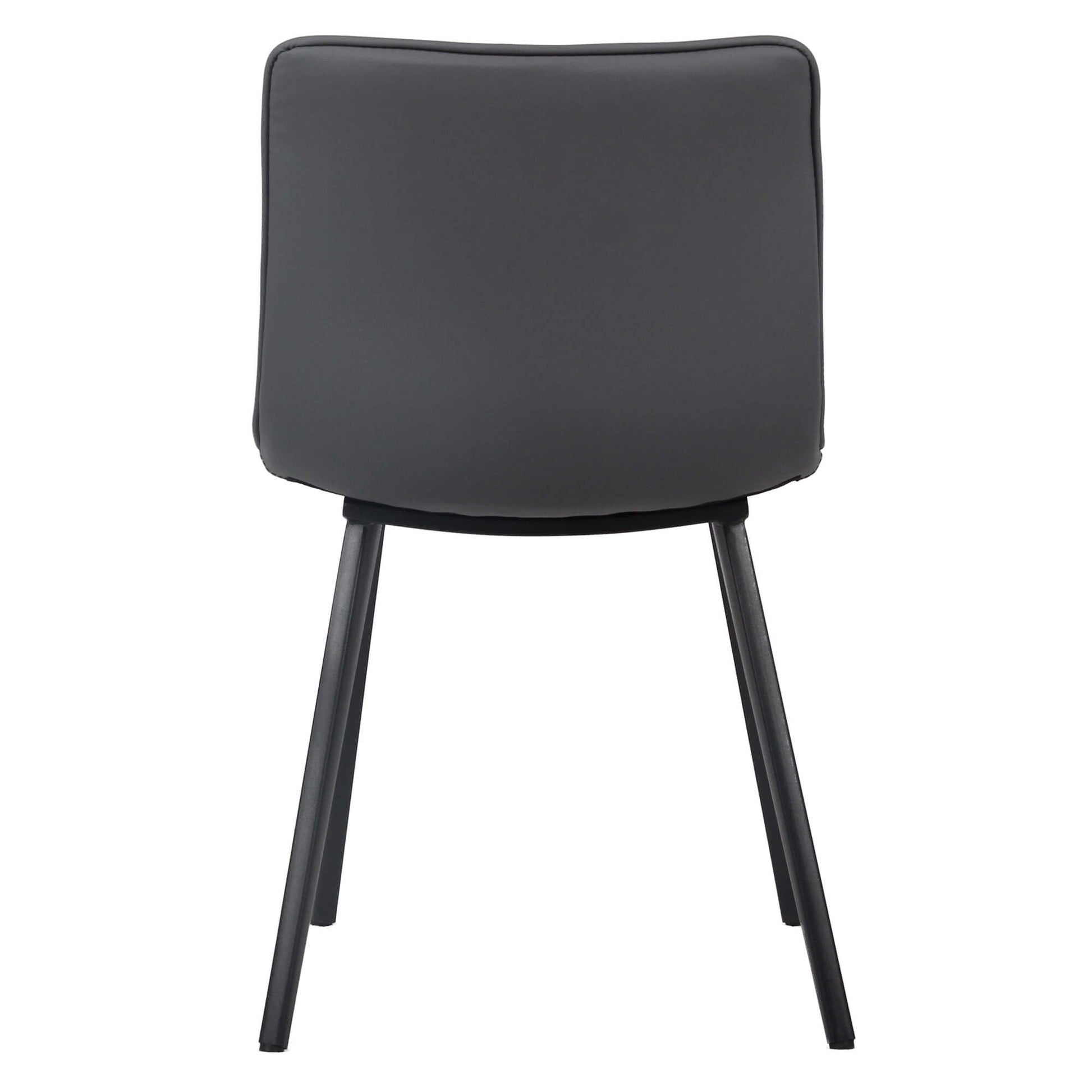 Jurien Modern Metal Charcoal PU Leather Dining Chairs | Charcoal