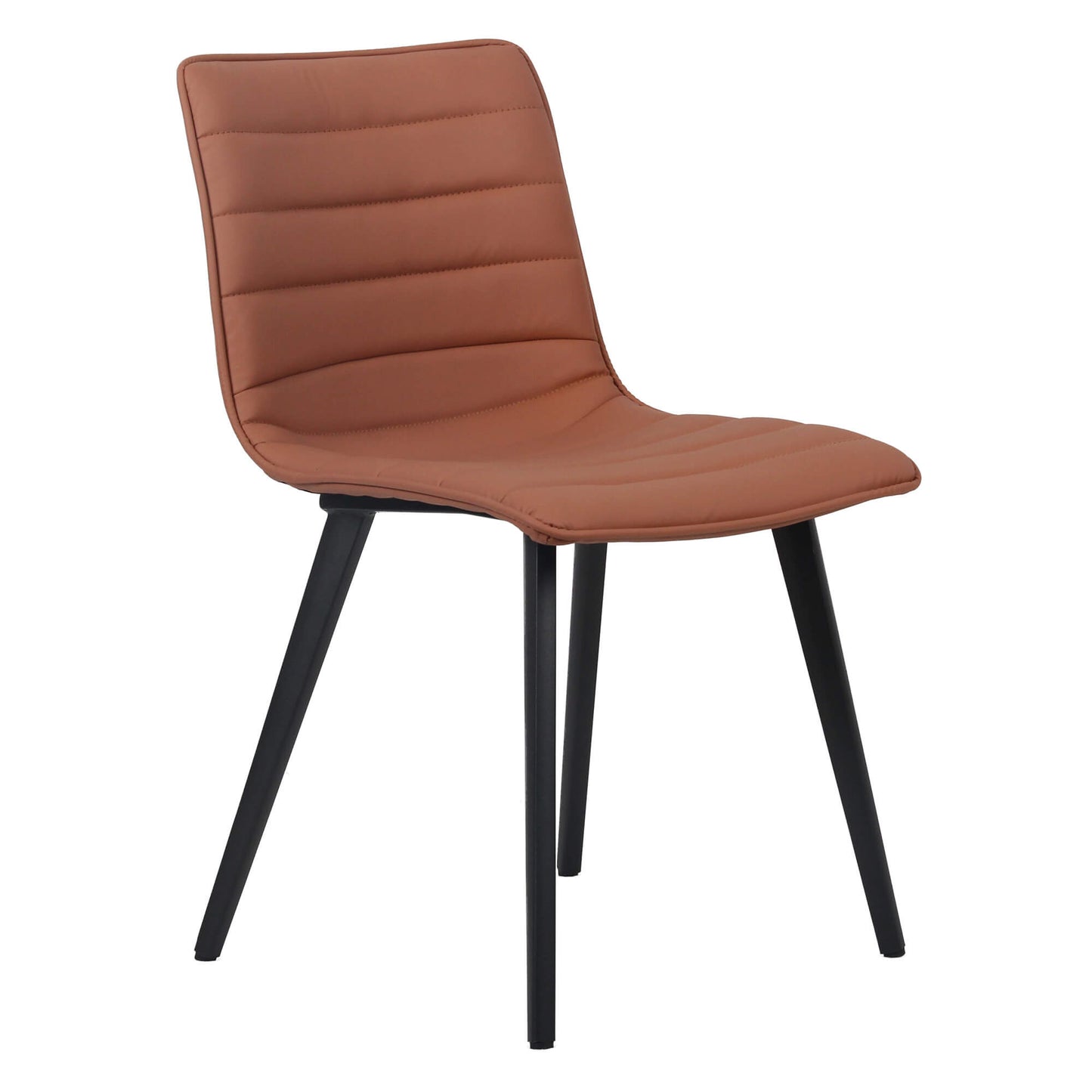 Jurien Modern Metal Tan PU Leather Dining Chairs | Tan