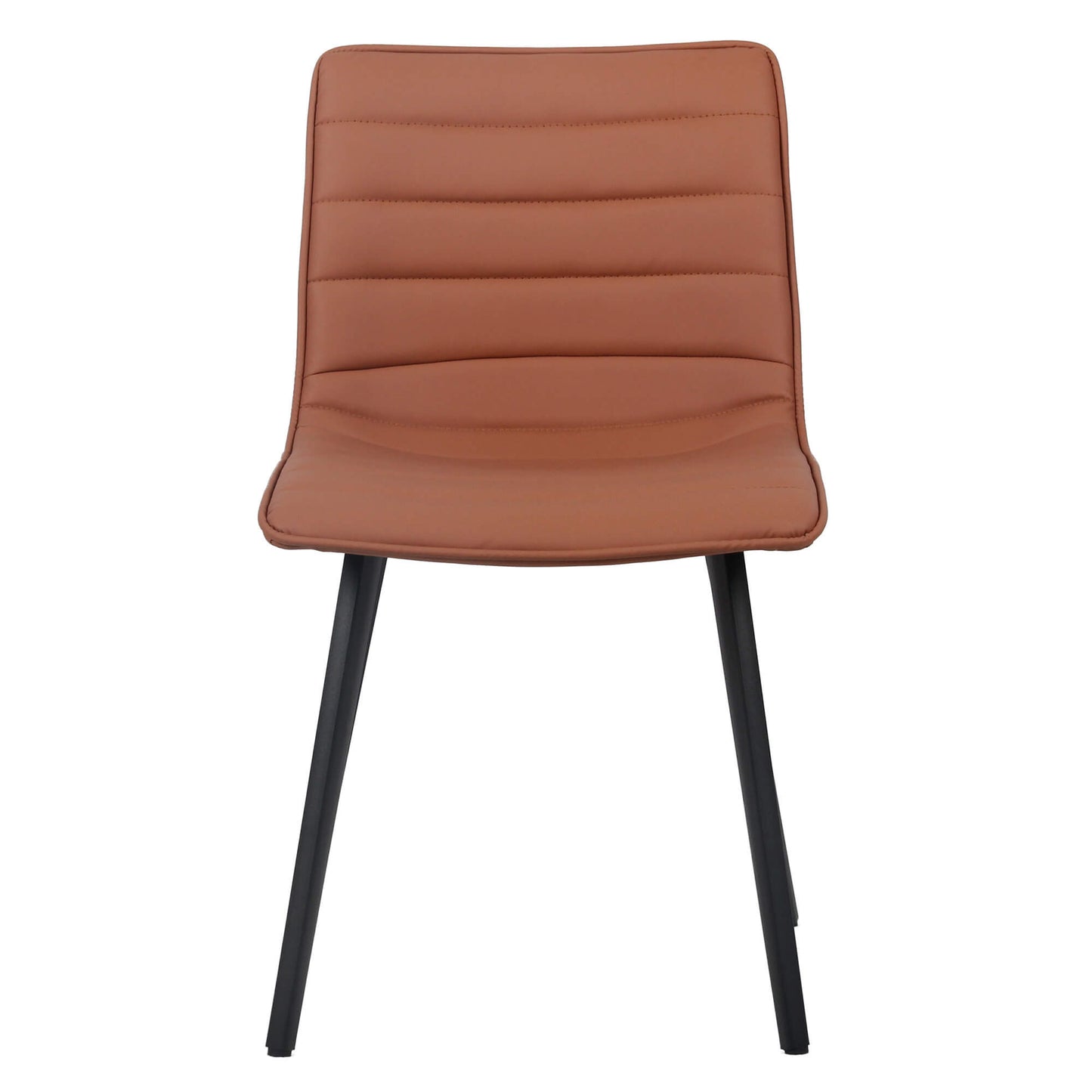 Jurien Modern Metal Tan PU Leather Dining Chairs | Tan