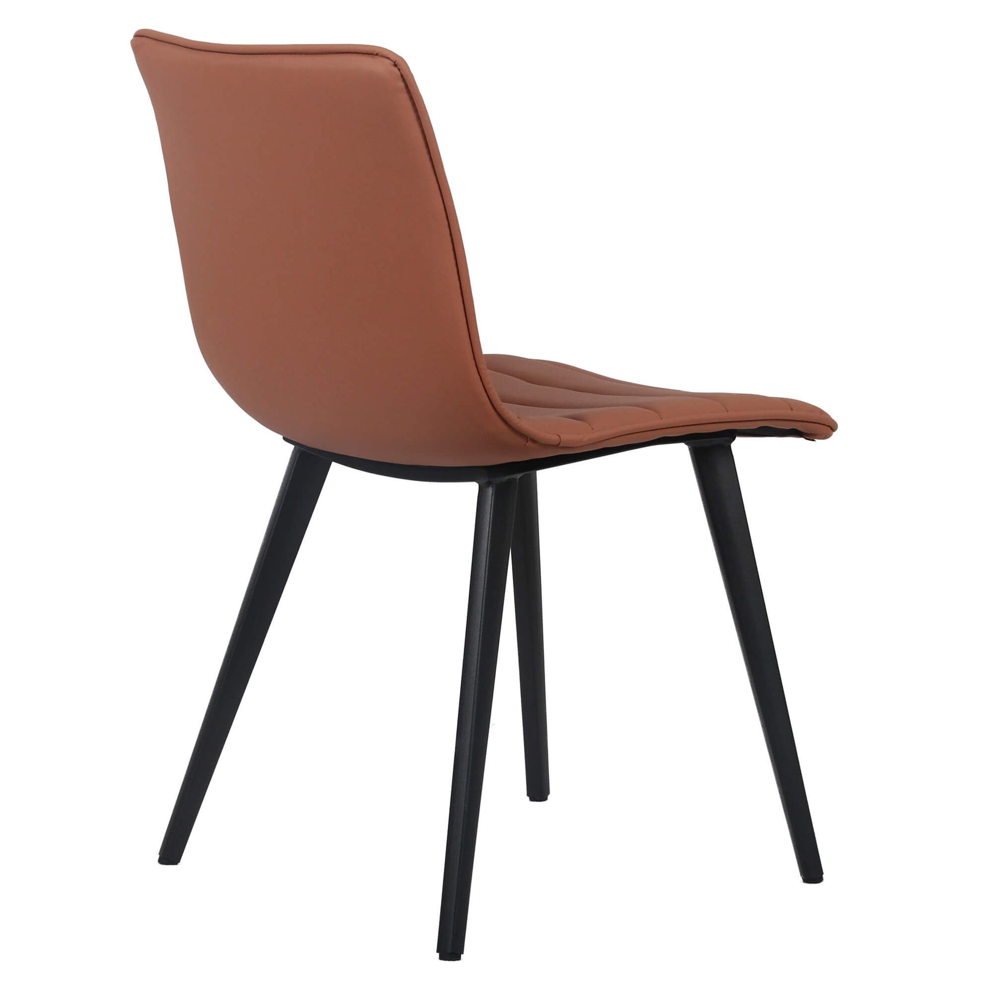 Jurien Modern Metal Tan PU Leather Dining Chairs | Tan