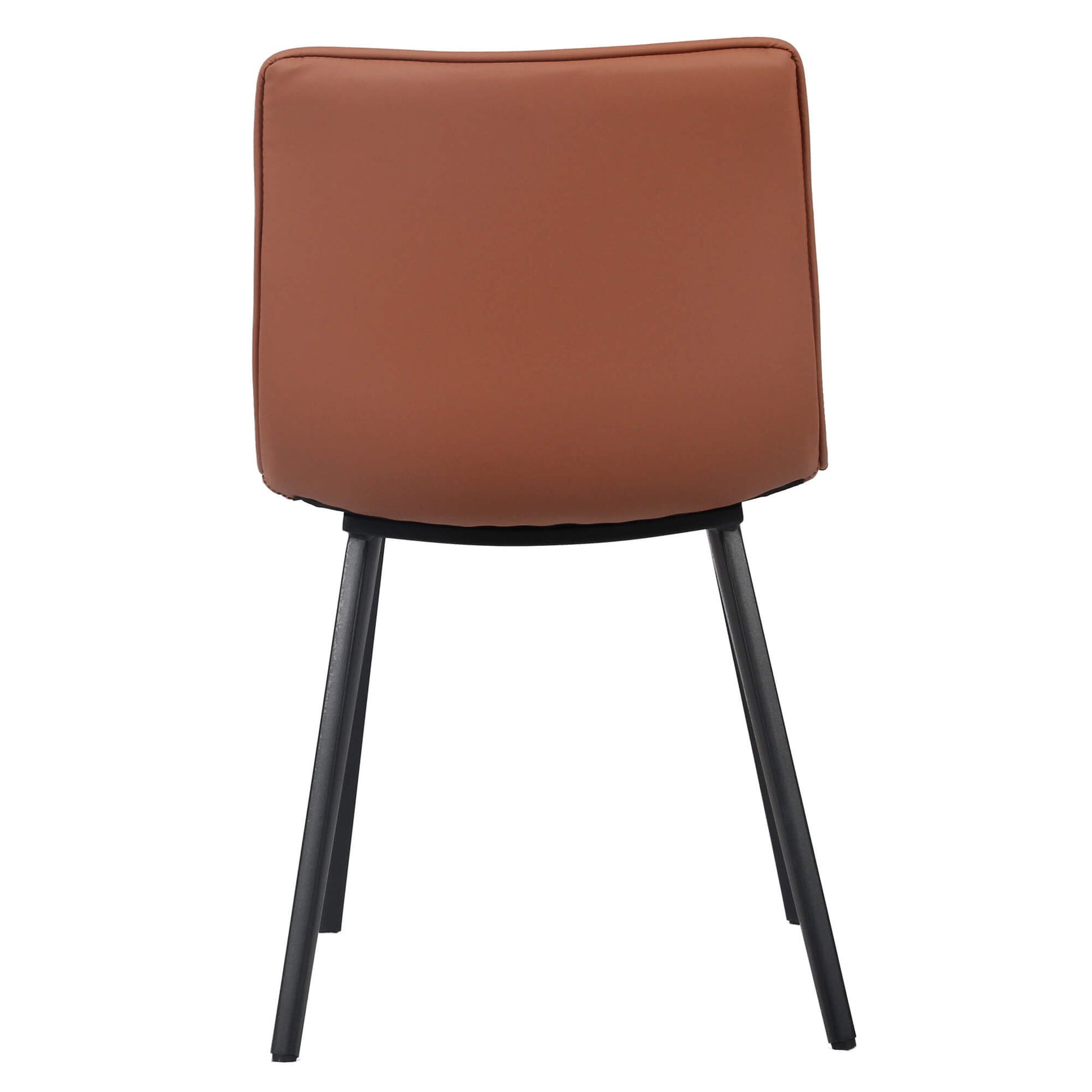 Jurien Modern Metal Tan PU Leather Dining Chairs | Tan