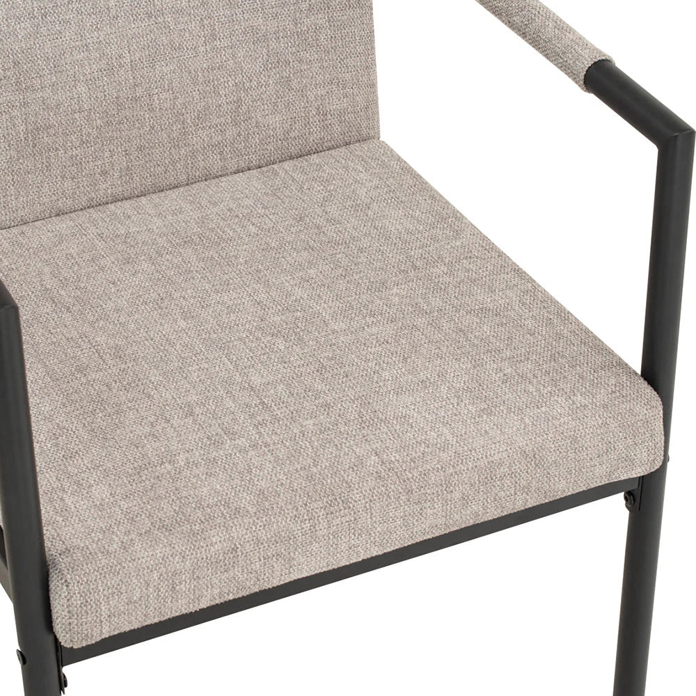 Modern Grey Fabric Dining Chair With Arms