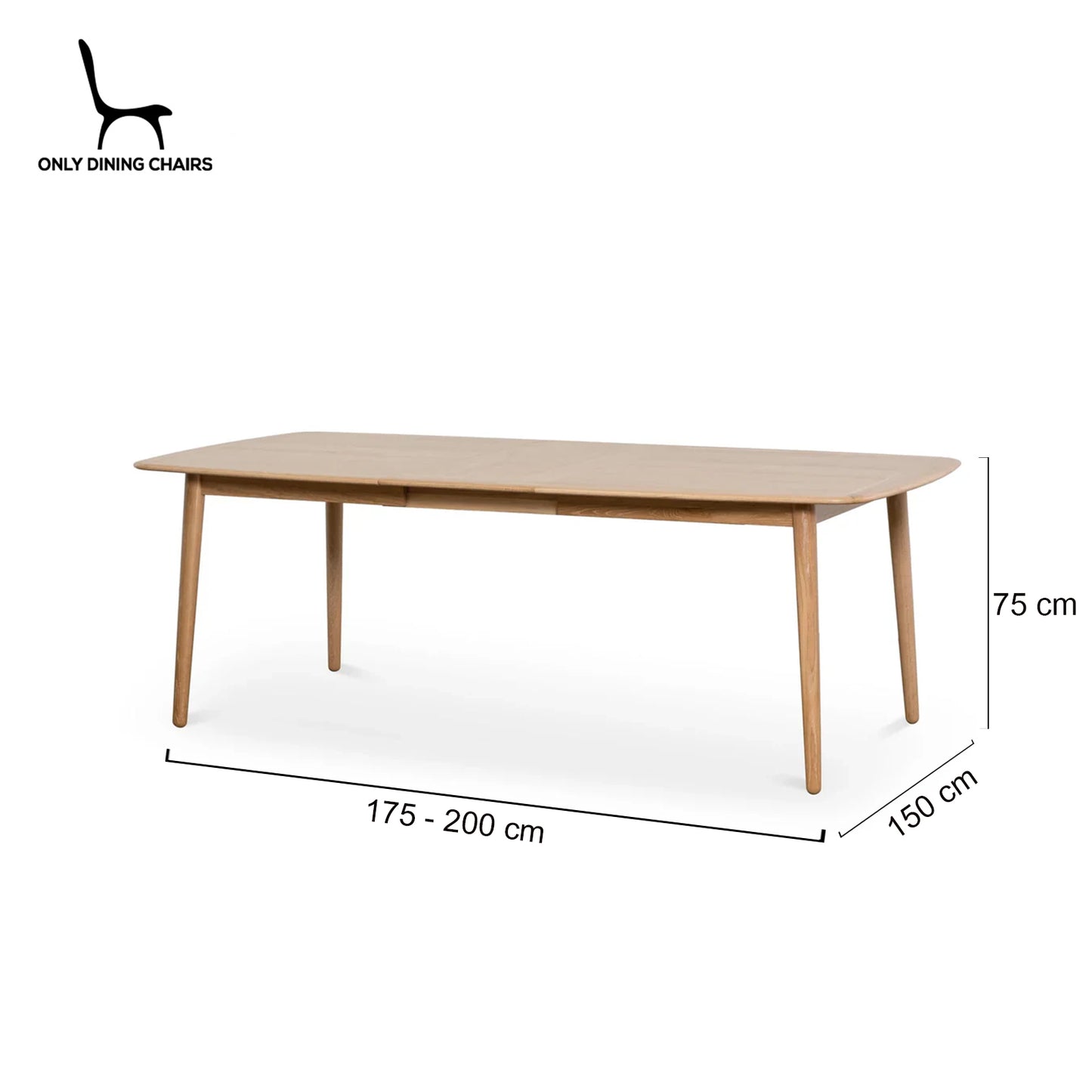 Kingscote | Natural Oak 1.7m - 2.2m Extendable Rectangular Wooden Dining Table