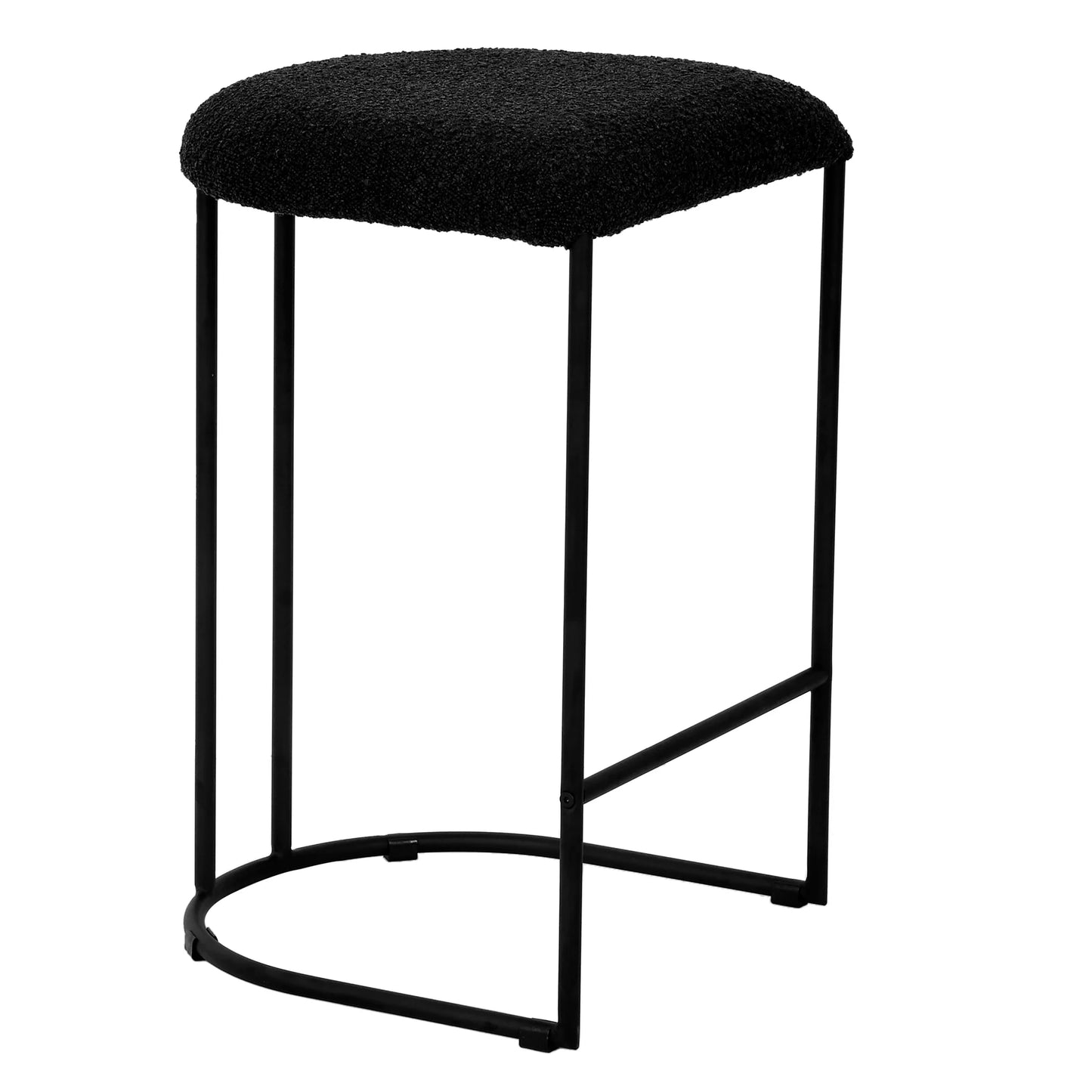 Kirra | Modern Metal Fabric Bar Stools | Set Of 2 | Black