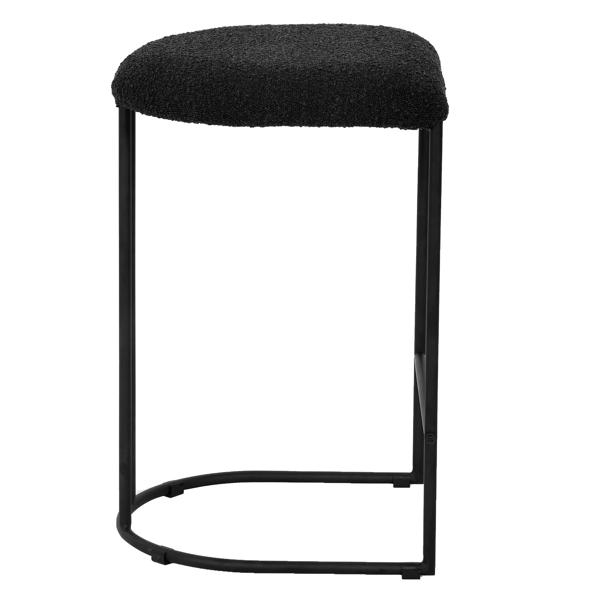 Kirra | Modern Metal Fabric Bar Stools | Set Of 2 | Black