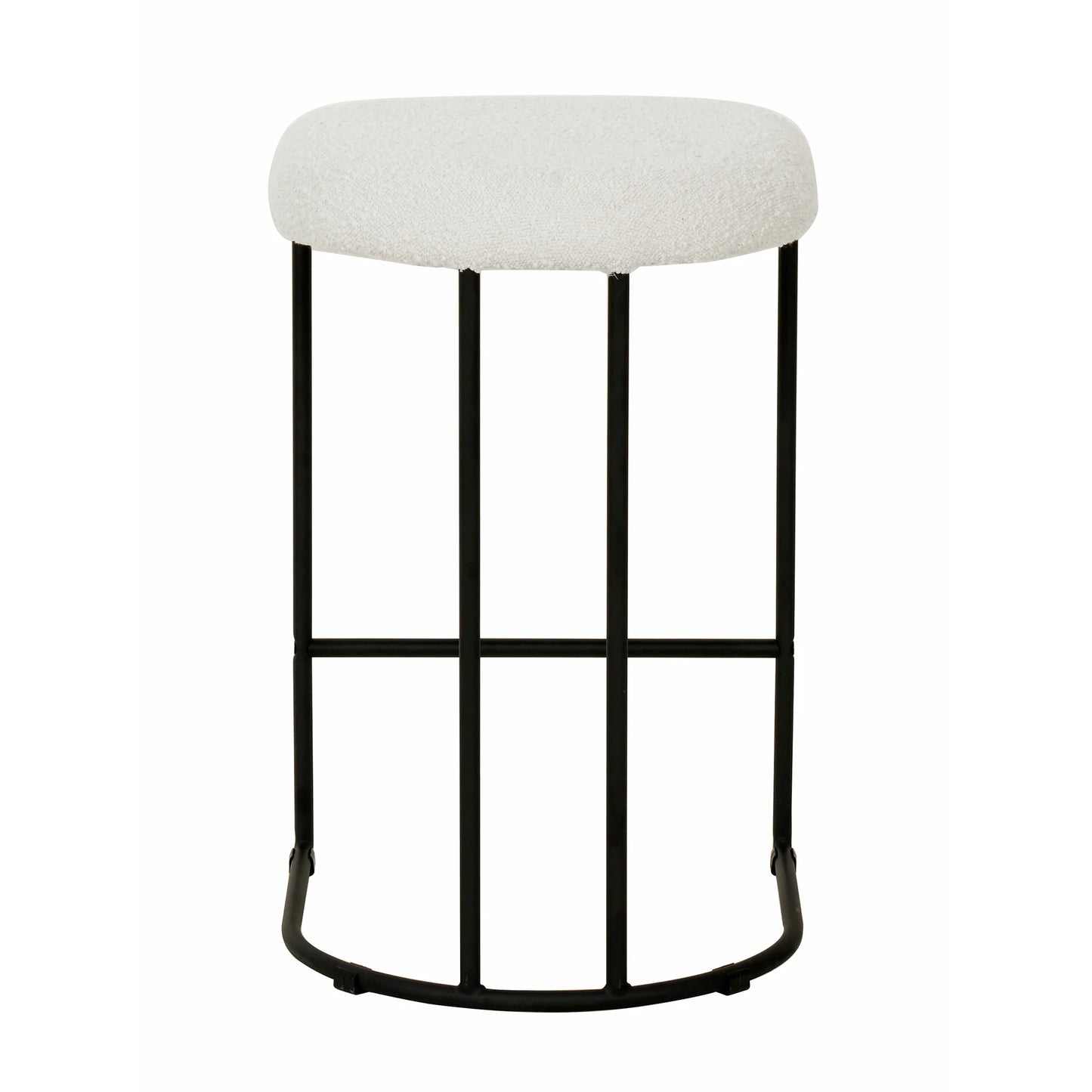 Kirra | Modern Metal Fabric Bar Stools | Set Of 2 | White ivory