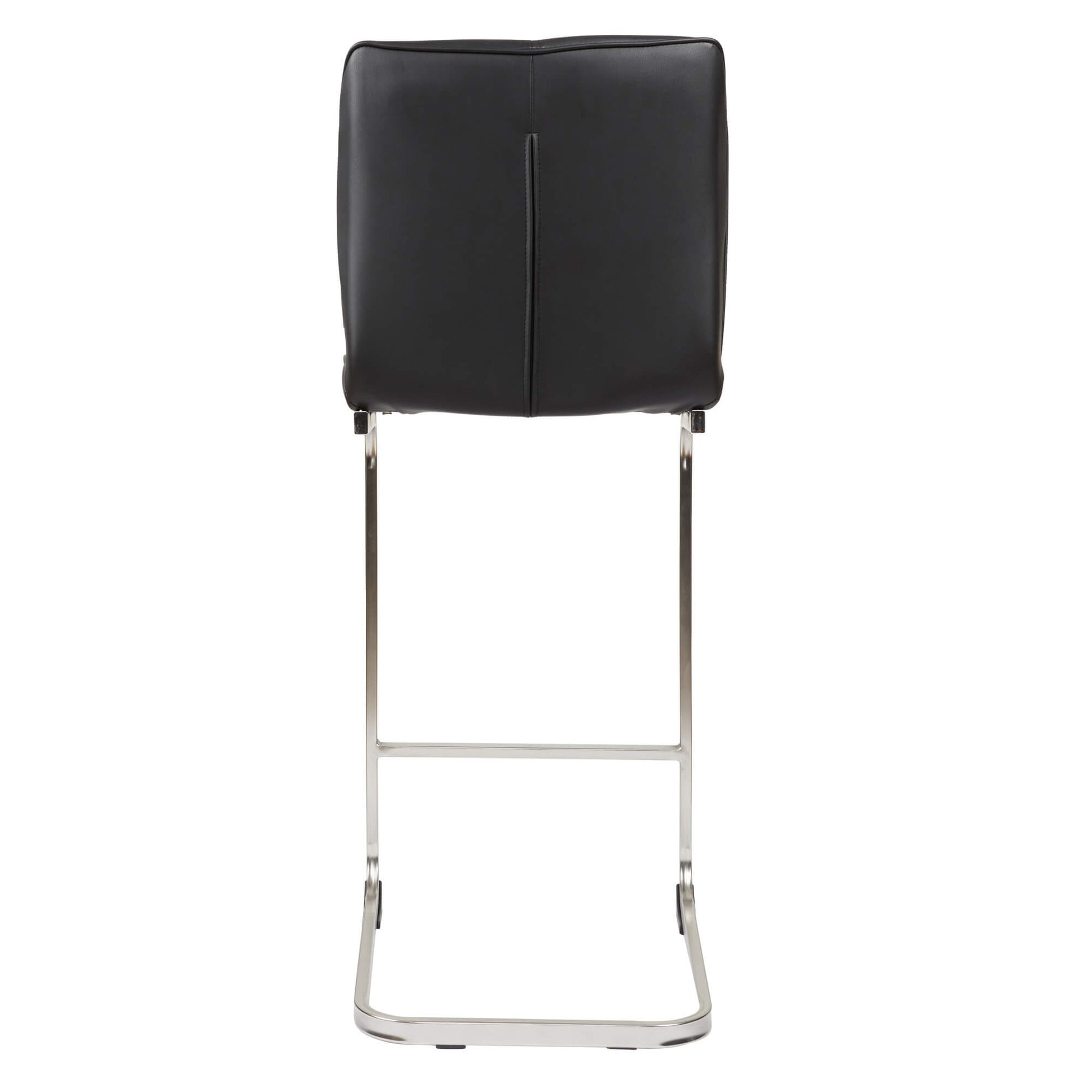 Lawry | Contemporary Metal PU Leather Bar Stools | Set Of 2 | Black