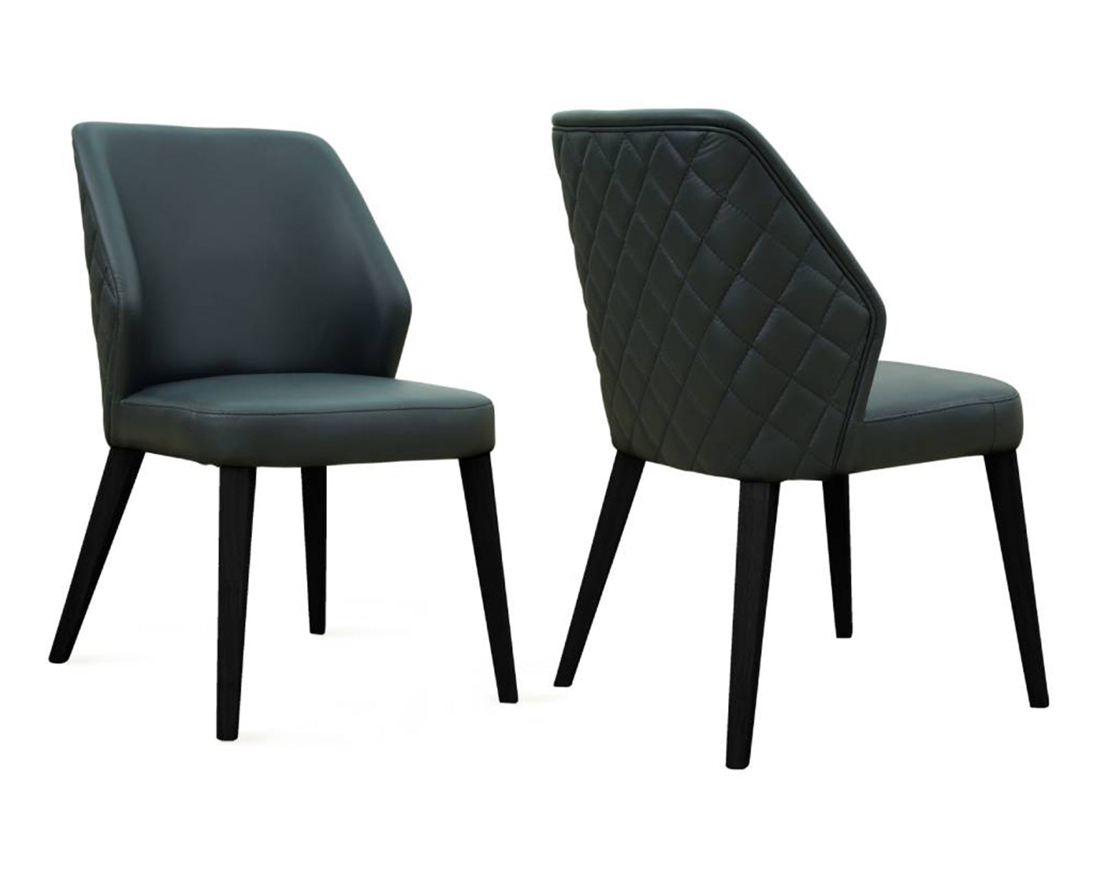 Lentara | Contemporary PU Leather Dining Chairs | Set Of 2 | Dark grey