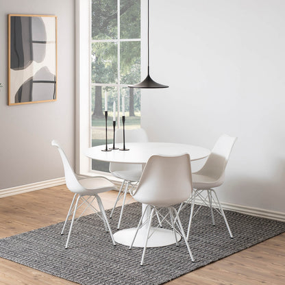 Lincoln | Metal Black White 1.1m Wooden Round Dining Table