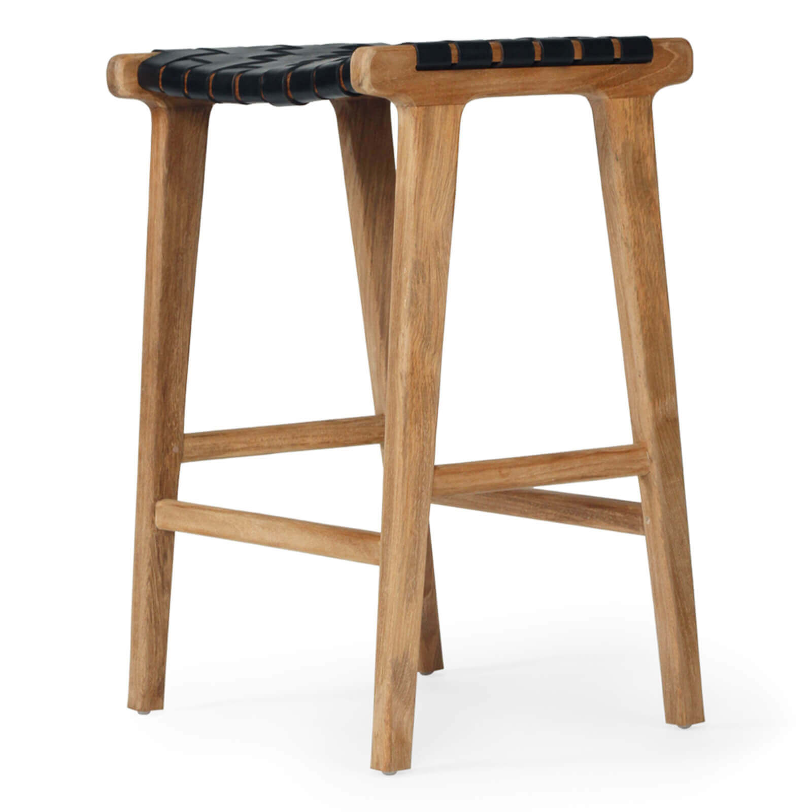 Lindeman Version 1 | Coastal Leather Wooden Bar Stools | Black