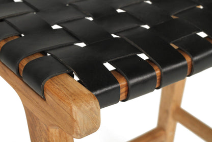 Lindeman Version 1 | Coastal Leather Wooden Bar Stools | Black