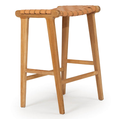 Lindeman Version 1 | Coastal Leather Wooden Bar Stools | Natural