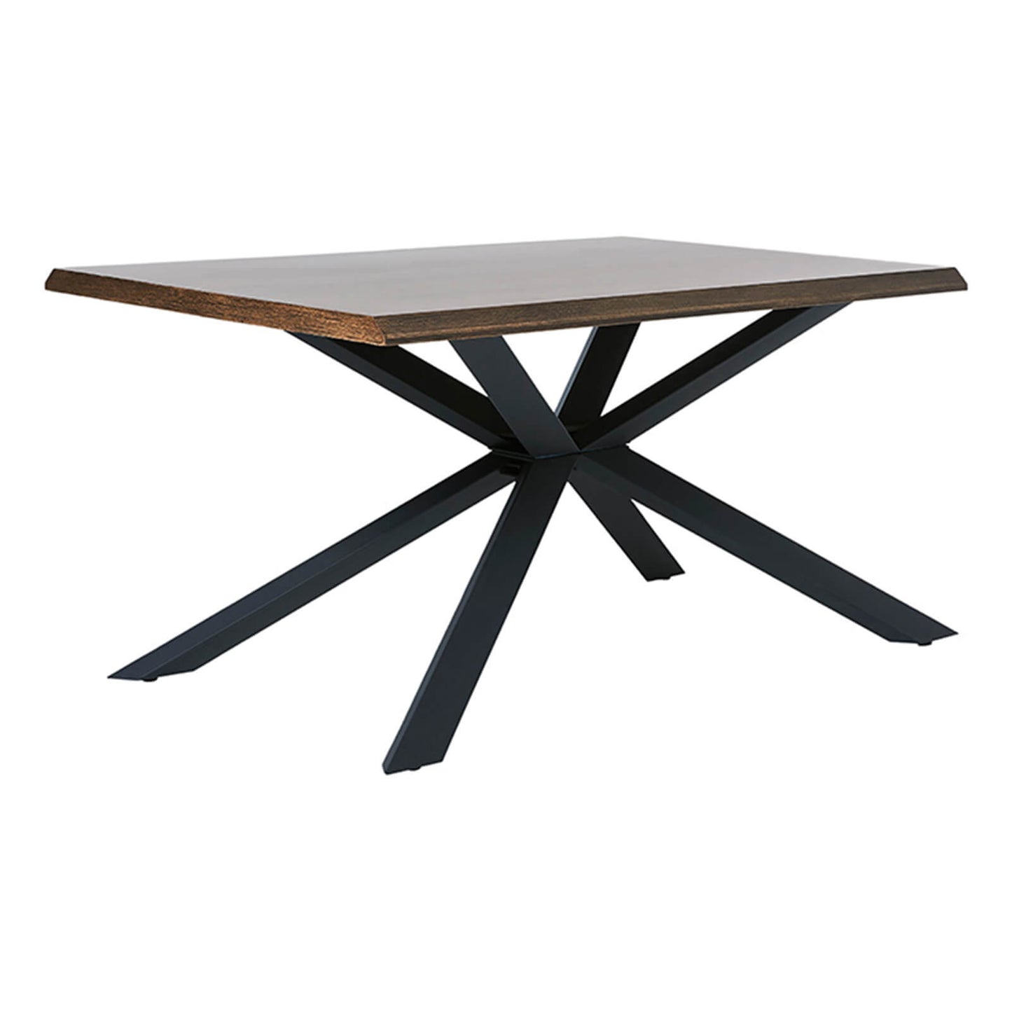 Liverpool | Brown & Black Metal Rectangular 160 cm Wooden Dining Table | Brown