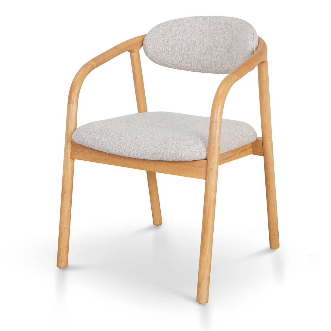 Long Bay | Coastal Modern Fabric Wooden Dining Chair With Arms | Natural