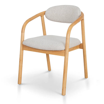 Long Bay | Coastal Modern Fabric Wooden Dining Chair With Arms | Natural