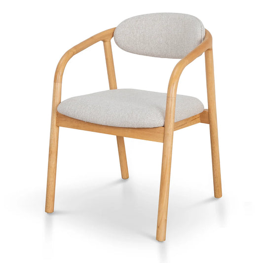 Long Bay | Coastal Modern Fabric Wooden Dining Chair With Arms | Natural