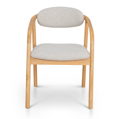 Long Bay | Coastal Modern Fabric Wooden Dining Chair With Arms | Natural