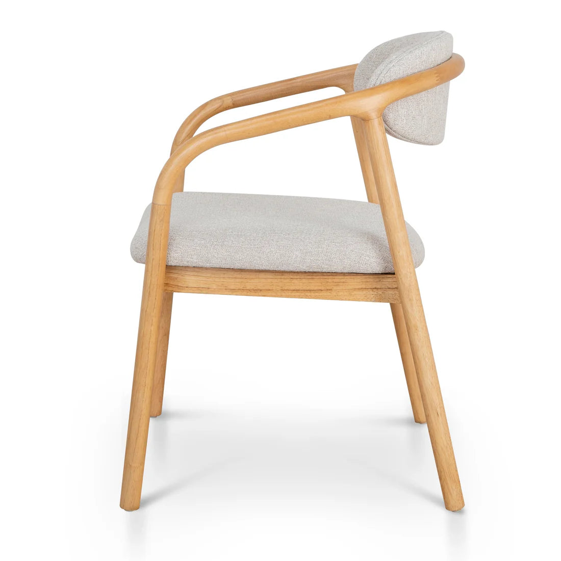 Long Bay | Coastal Modern Fabric Wooden Dining Chair With Arms | Natural