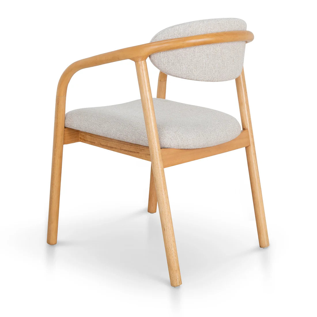 Long Bay | Coastal Modern Fabric Wooden Dining Chair With Arms | Natural