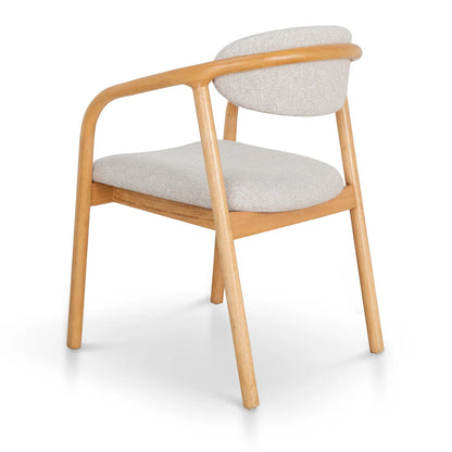 Long Bay | Coastal Modern Fabric Wooden Dining Chair With Arms | Natural