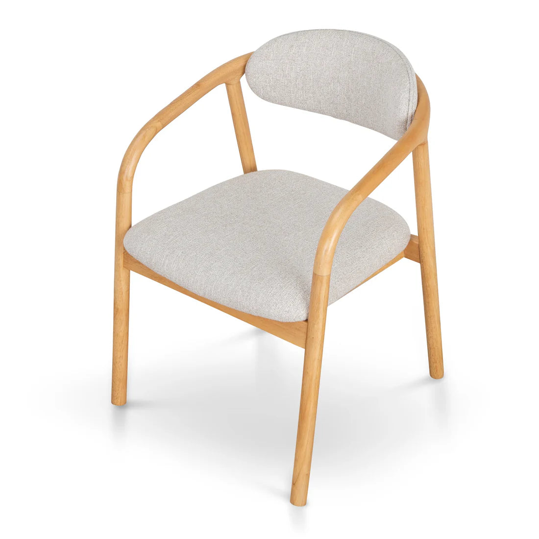 Long Bay | Coastal Modern Fabric Wooden Dining Chair With Arms | Natural