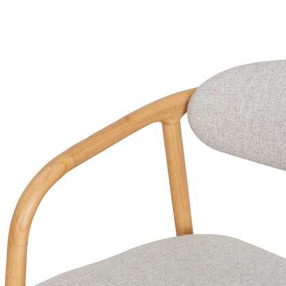 Long Bay | Coastal Modern Fabric Wooden Dining Chair With Arms | Natural