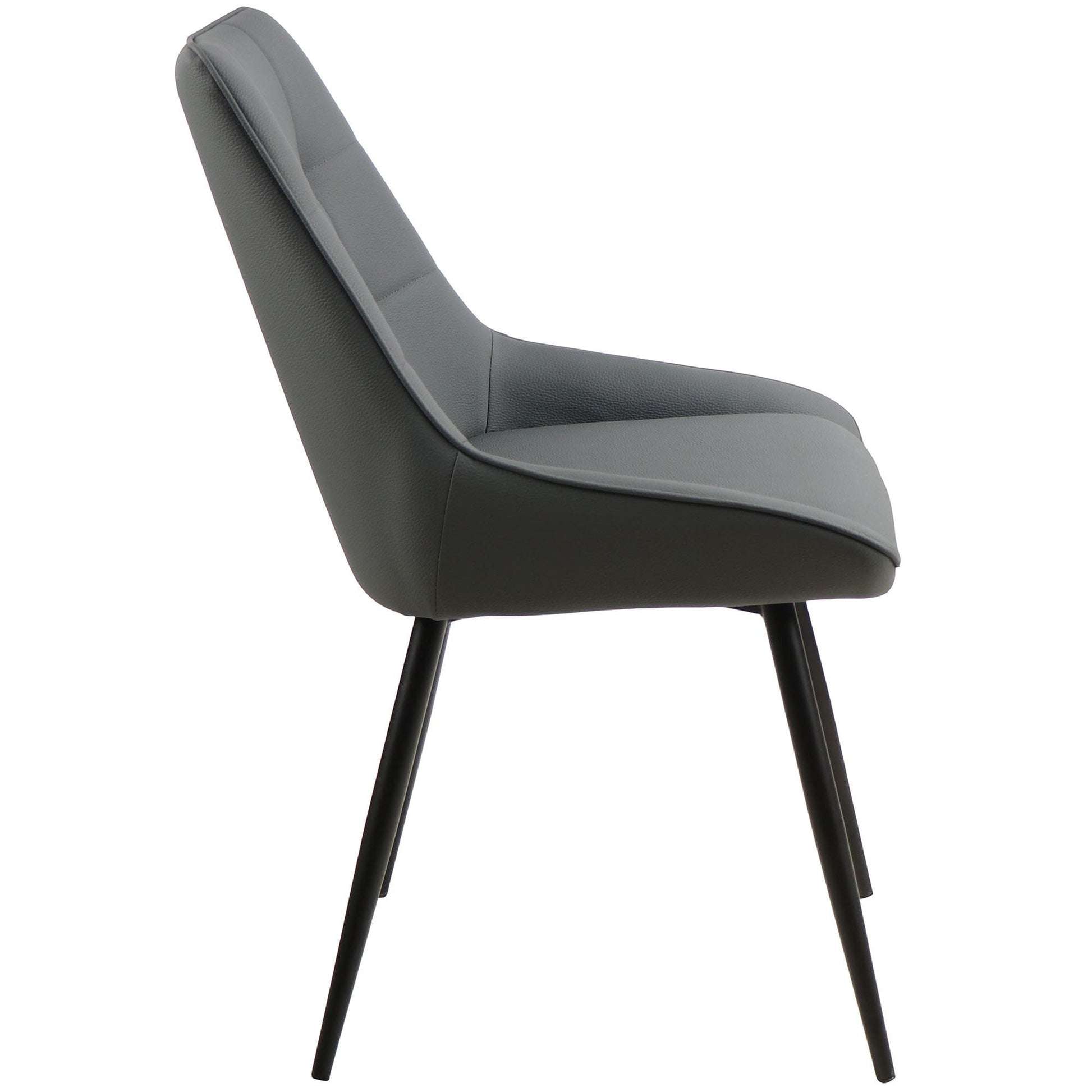 Lyon | Modern PU Leather Dining Chairs Set Of 2 | Charcoal