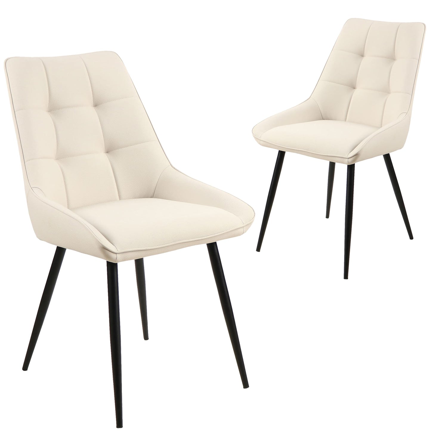 Lyon | Modern PU Leather Dining Chairs Set Of 2 | Ivory