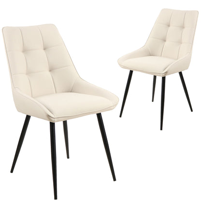 Lyon | Modern PU Leather Dining Chairs Set Of 2 | Ivory