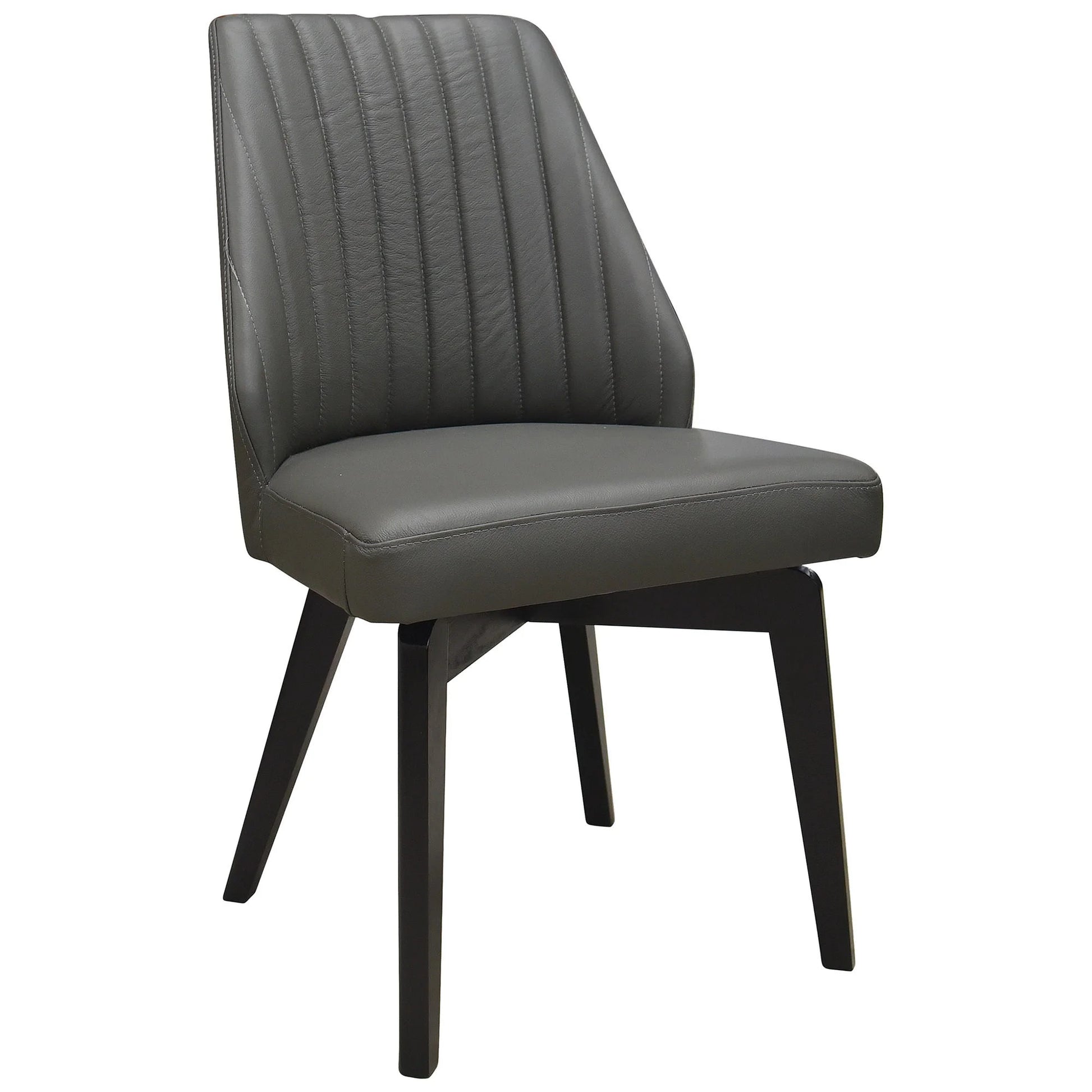 Madison | Contemporary PU Leather Dining Chairs | Set Of 2 | Dark Grey